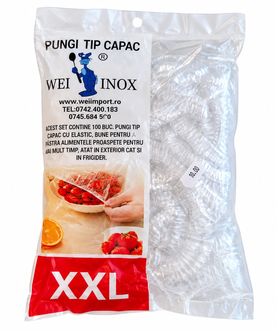 Pungi tip capac cu elastic XXL pentru alimente, A-14821