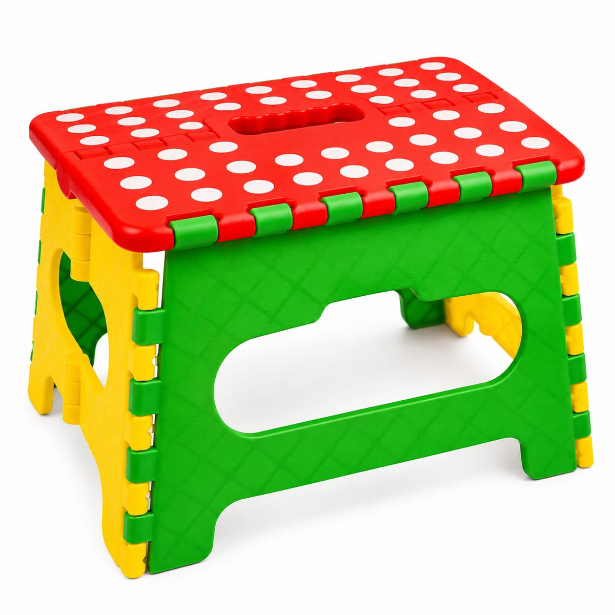 Scaun pliabil pentru copii din plastic, colorat, cu maner