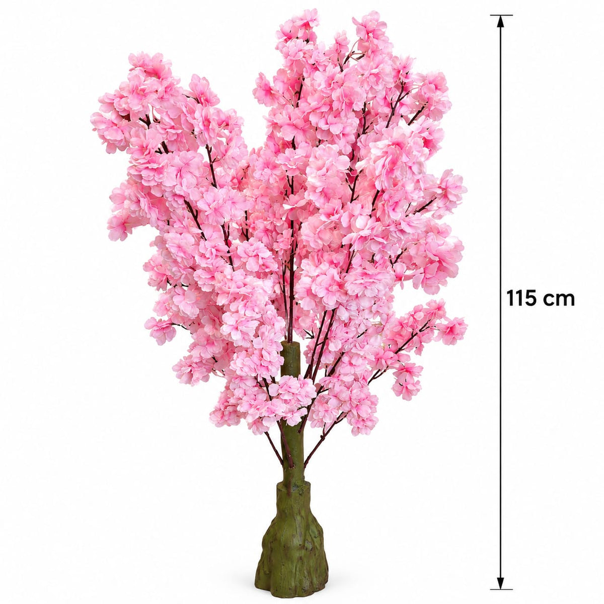 Pom decorativ artificial cu flori roz, 115 cm