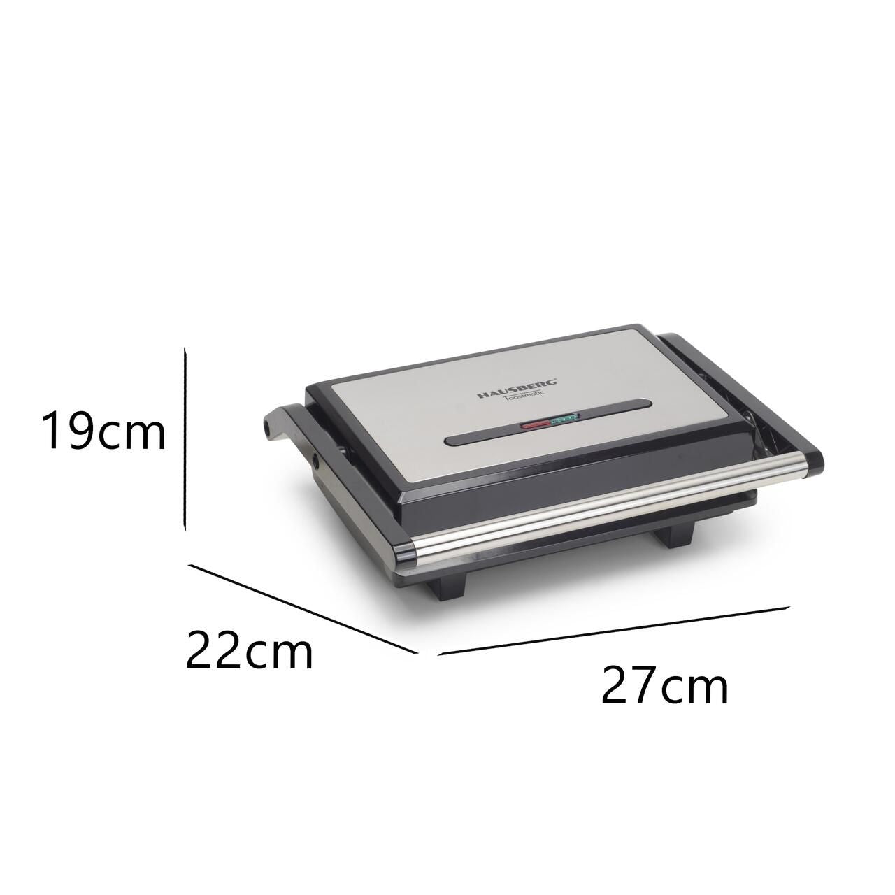 Sandwich Maker & Grill Hausberg HB-539IN – 1100-1300 W, termostat reglabil, placi granit