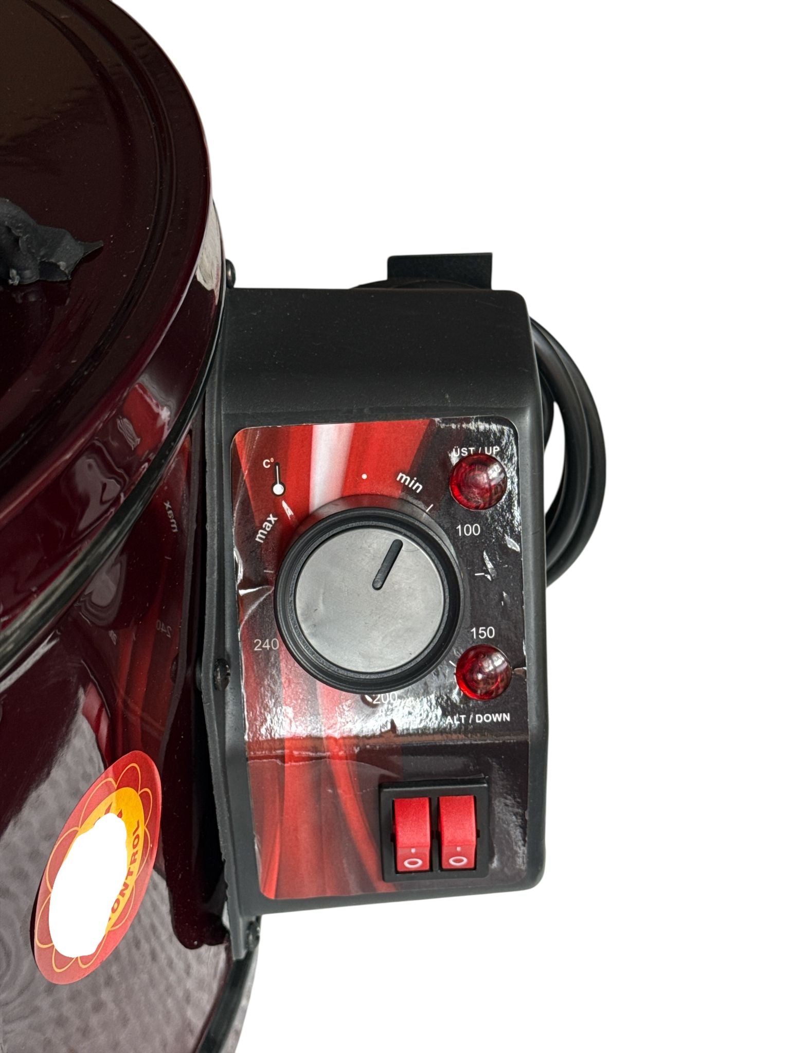 🔥 Cuptor electric rotund Ertone ERT-MN 9010, 40L, 1100W (2×550W), termostat reglabil, roșu De