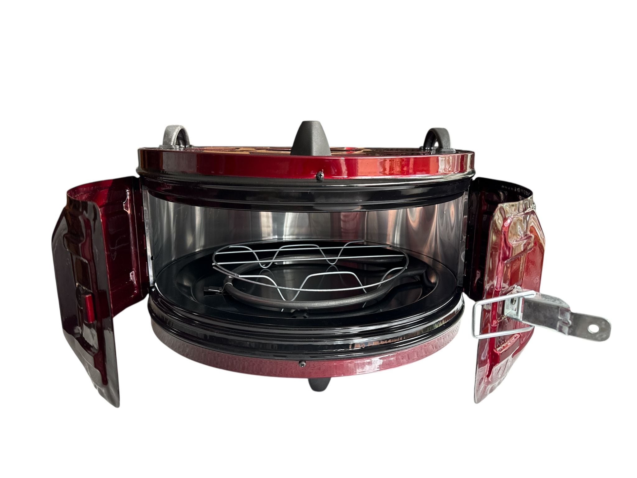 🔥 Cuptor electric rotund Ertone ERT-MN 9010, 40L, 1100W (2×550W), termostat reglabil, roșu De