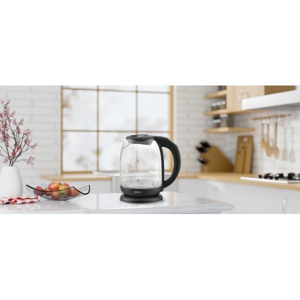 Fierbator electric Zilan ZLN-3956 – 1.7L, 2200W, sticla termorezistenta, lumina LED colorata si oprire automata