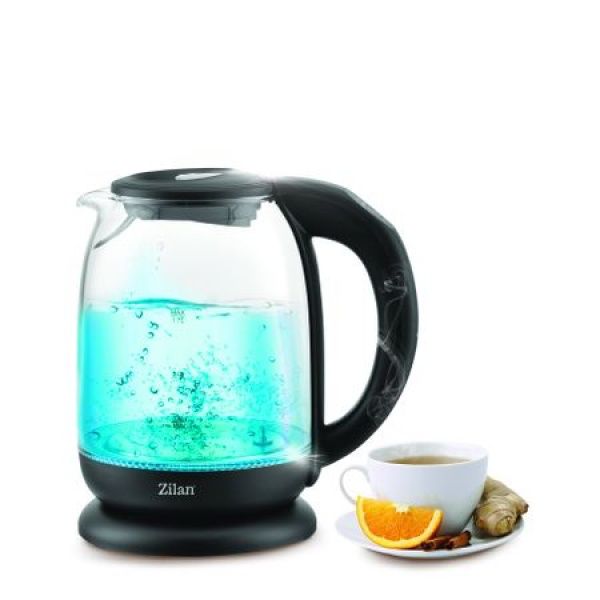 Fierbator electric Zilan ZLN-3956 – 1.7L, 2200W, sticla termorezistenta, lumina LED colorata si oprire automata