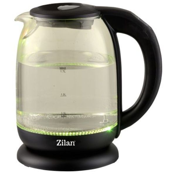 Fierbator electric Zilan ZLN-3956 – 1.7L, 2200W, sticla termorezistenta, lumina LED colorata si oprire automata