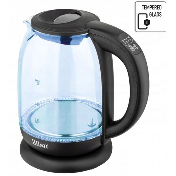 Fierbator electric Zilan ZLN-3956 – 1.7L, 2200W, sticla termorezistenta, lumina LED colorata si oprire automata