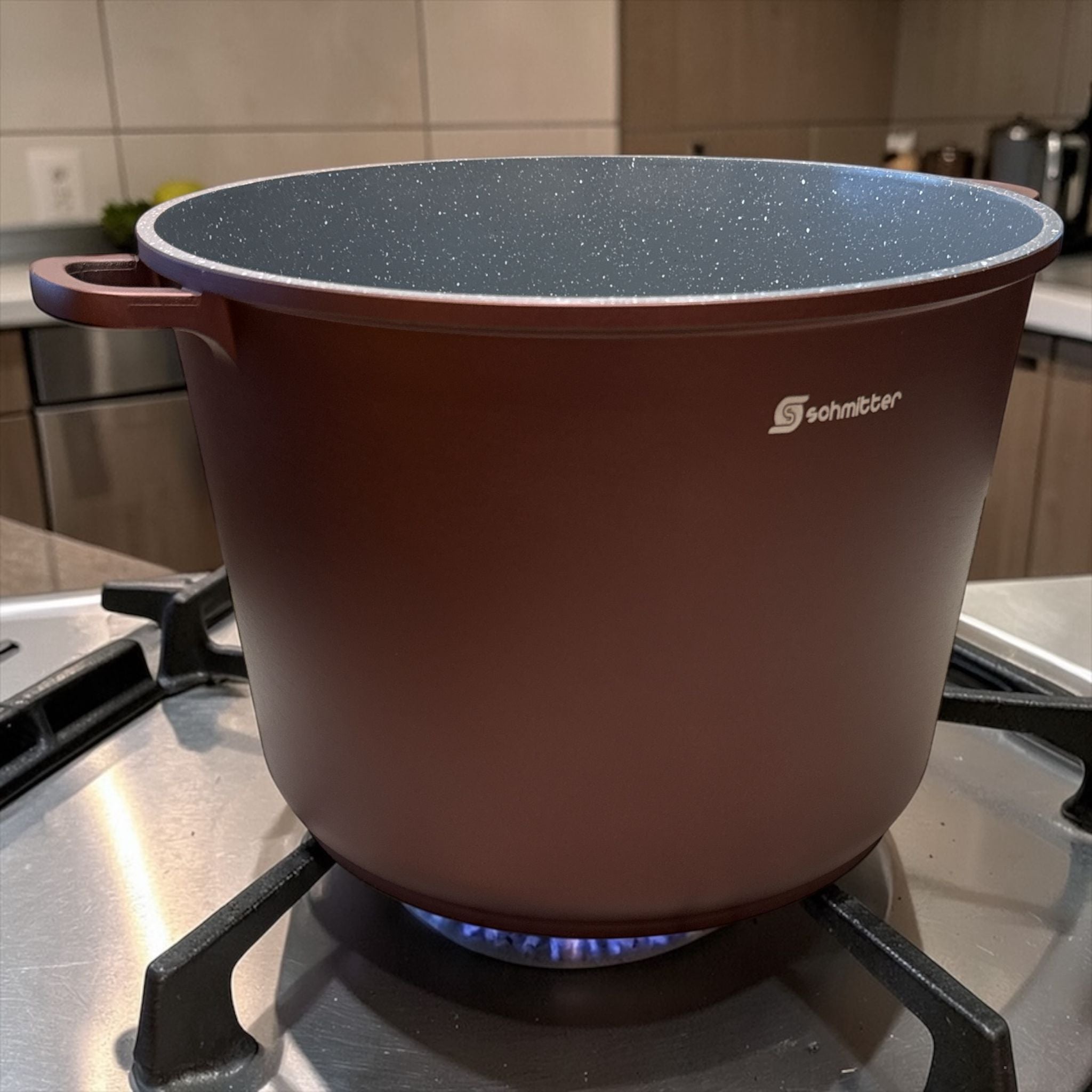 Oala Inalta Schmitter 32×22 cm 17 L Aluminiu turnat cu interior ceramic Antiaderent Cu capac Paleta cadou