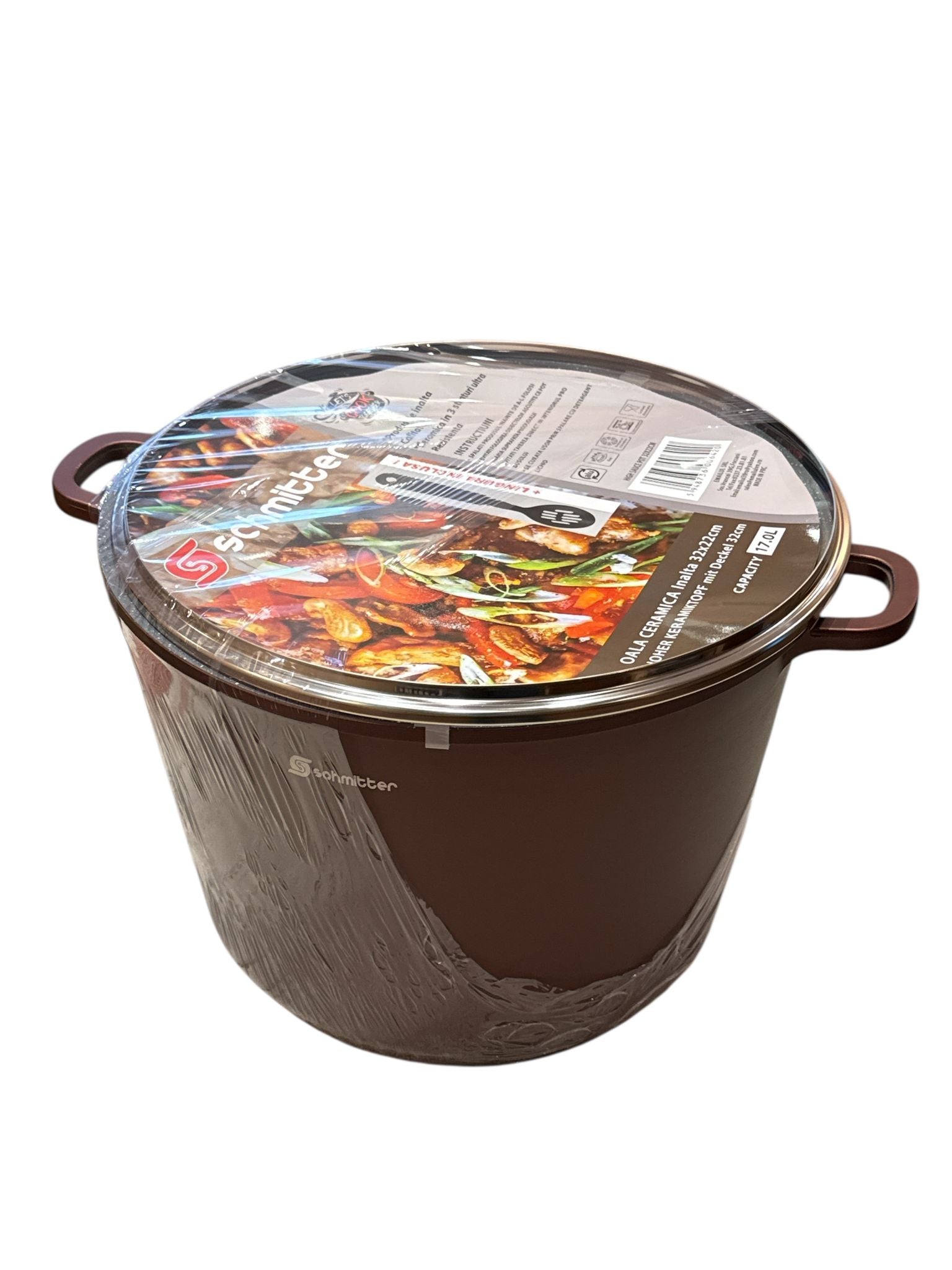Oala Inalta Schmitter 32×22 cm 17 L Aluminiu turnat cu interior ceramic Antiaderent Cu capac Paleta cadou