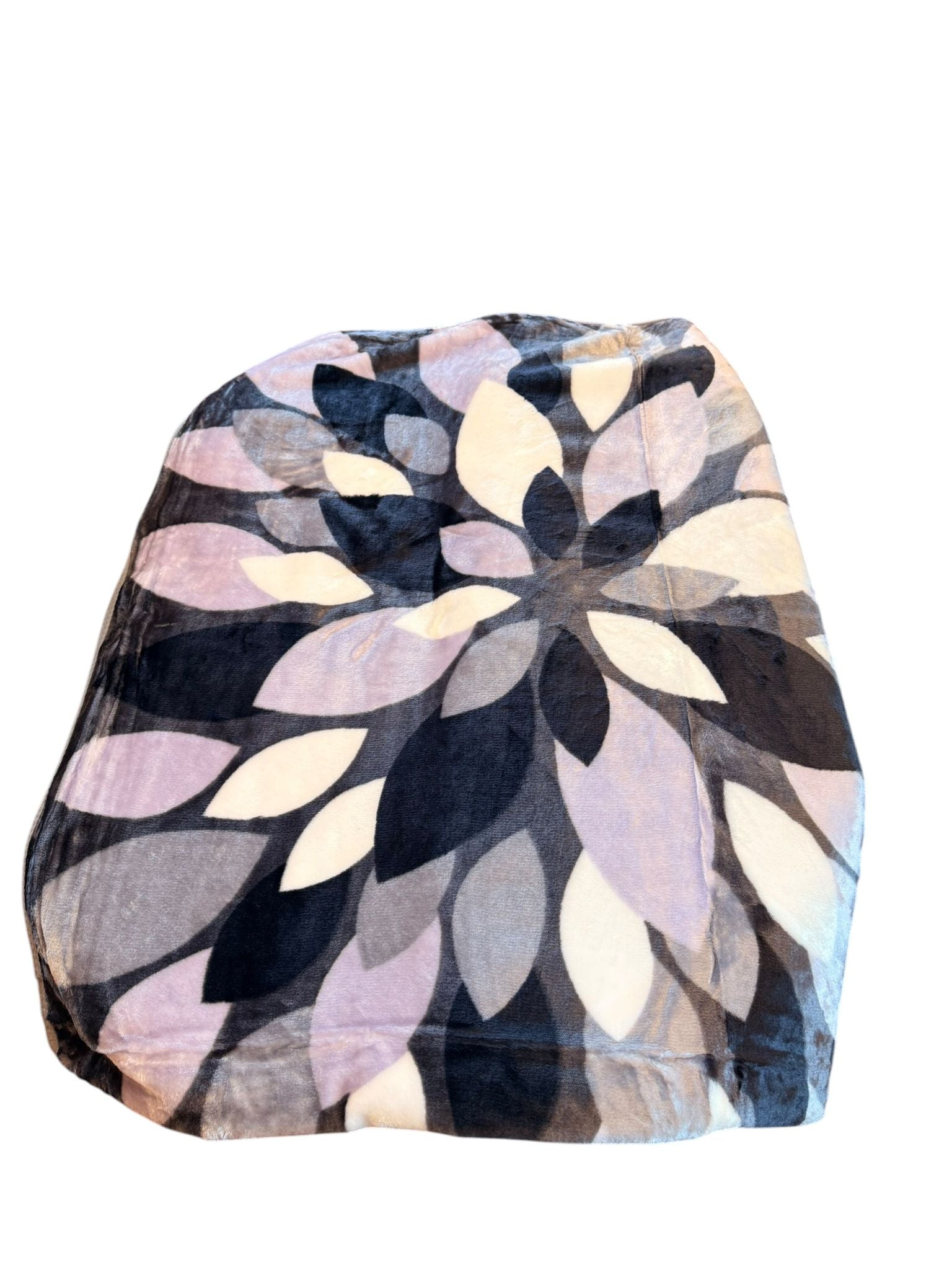 Patura Dubla Groasa – 200x230 cm – Model Abstract Gri-Negru – Moale, Moderna si Calduroasa