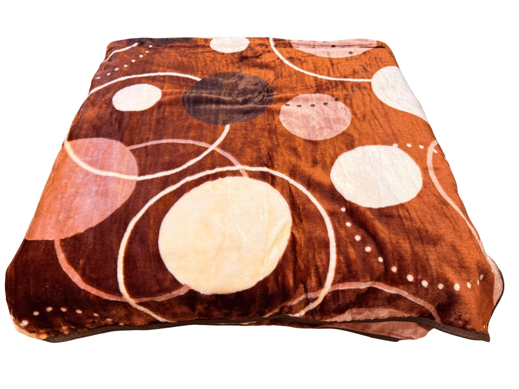 Patura Dubla Groasa 200x230 cm Model Geometric Maro-Bej
