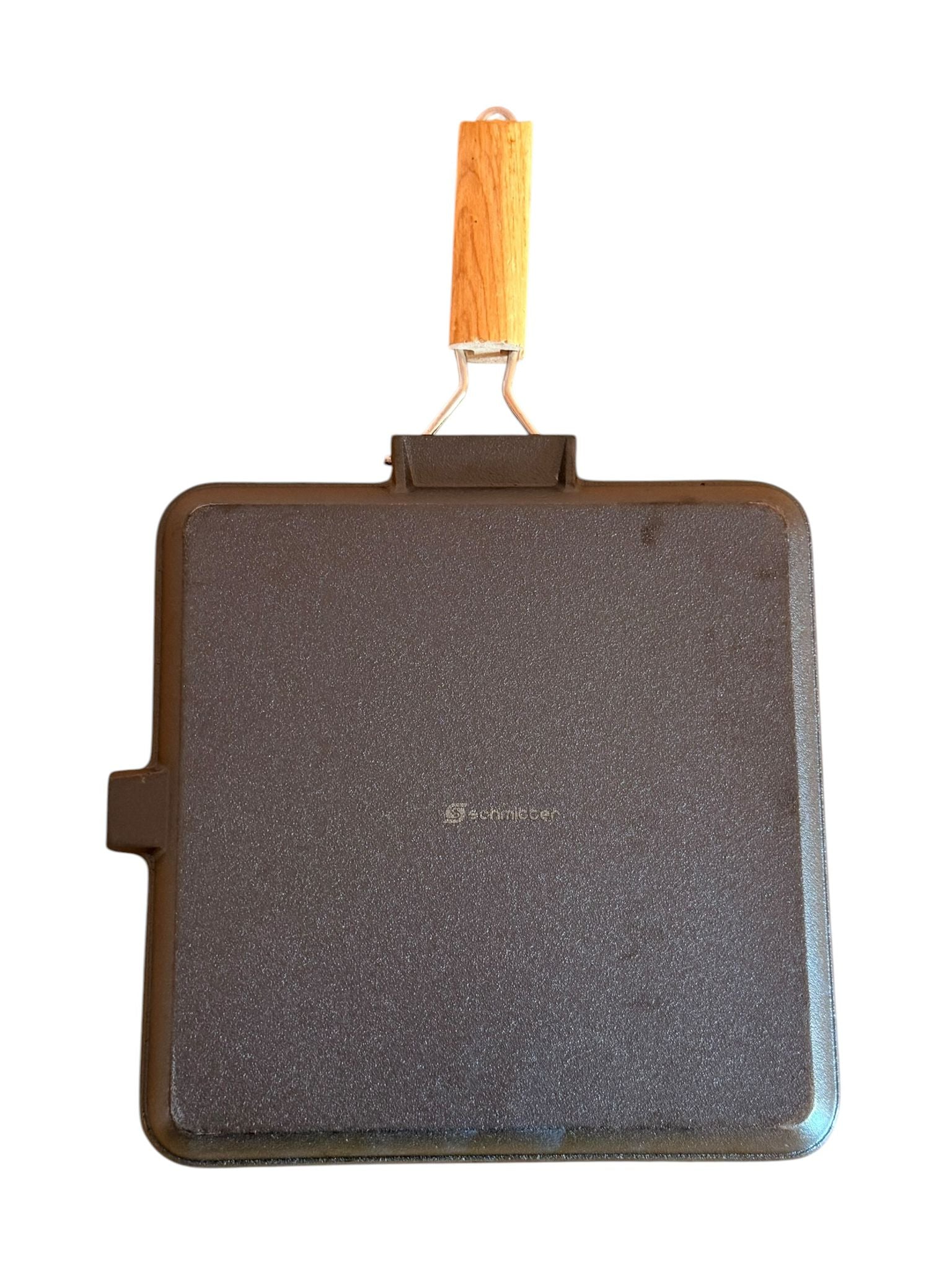 Tigaie Grill din Fonta Schmitter 28x28 cm Maner Detasabil din Lemn