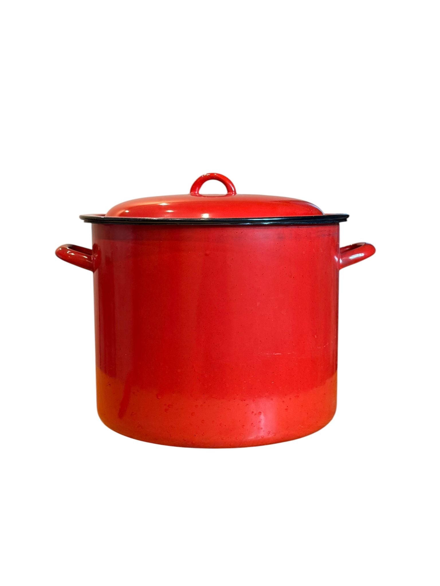 Oala emailata cu capac rosie 18 litri 30 cm