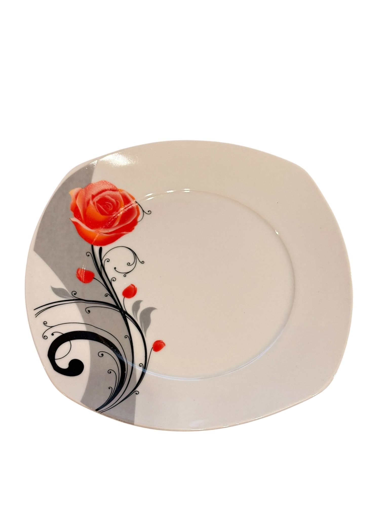 Serviciu de masa din portelan Art Craft – 18 piese – Model Trandafir Rosu