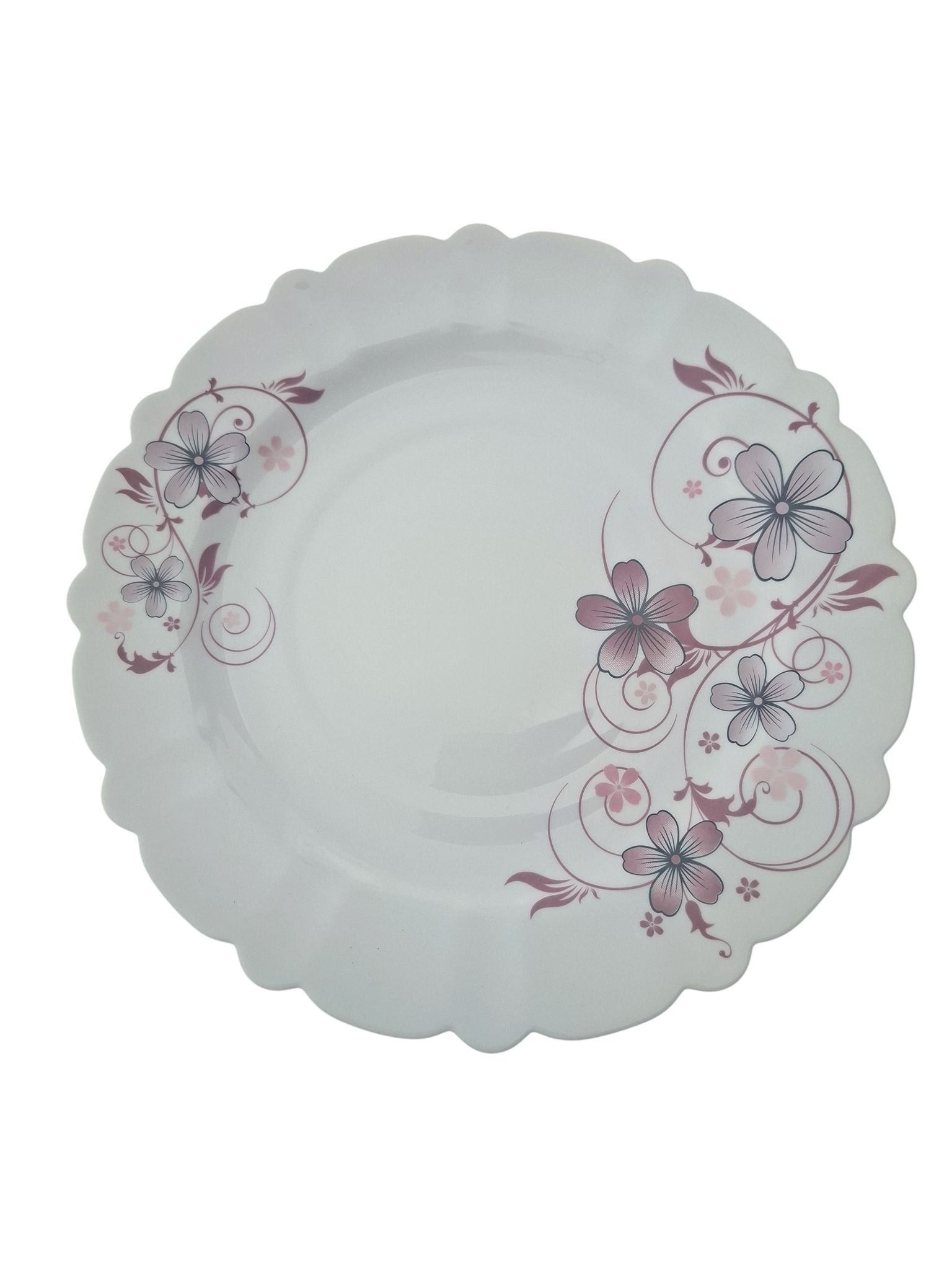 Serviciu de masa Eljado 18 piese Opal Glassware Model floral mov, design francez