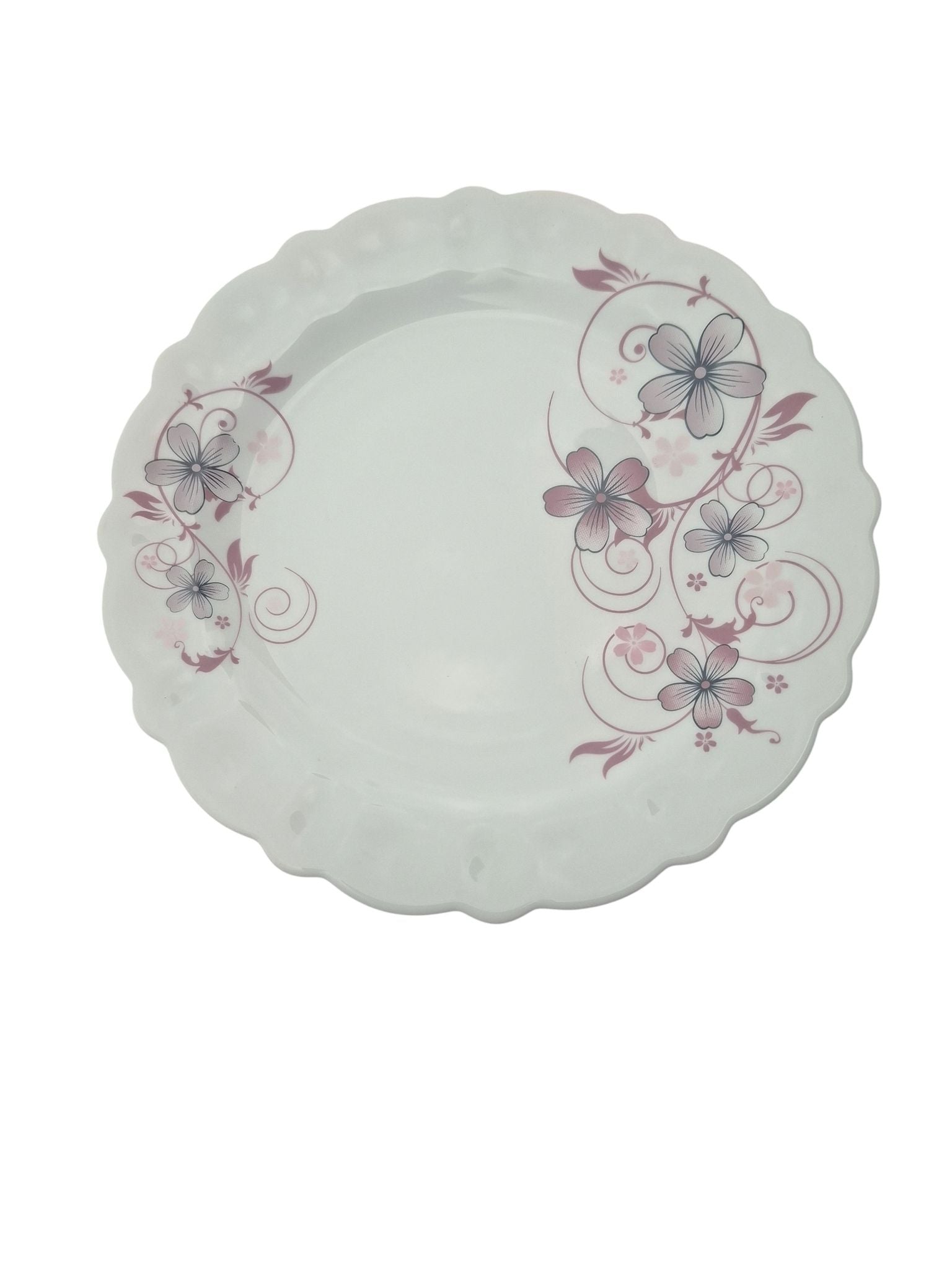 Serviciu de masa Eljado 18 piese Opal Glassware Model floral mov, design francez