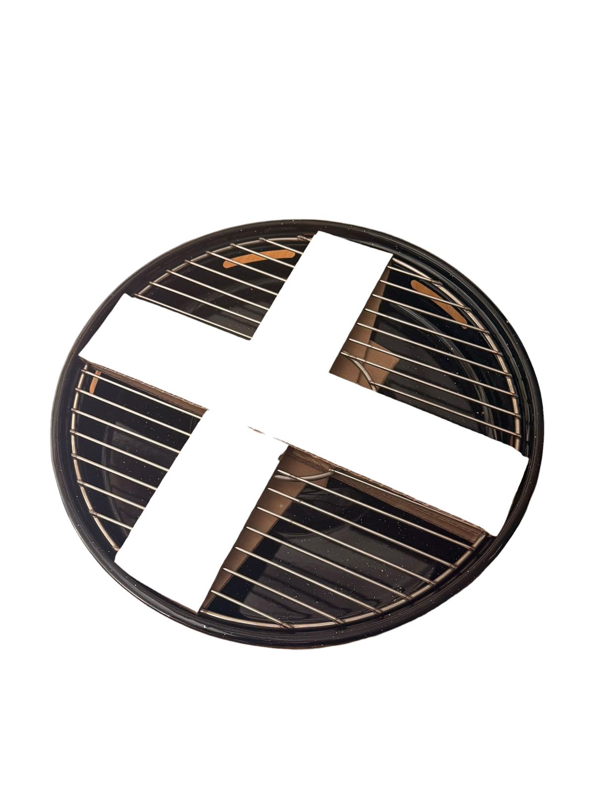 Grill pentru aragaz emailat 32 cm cu gratar si capac
