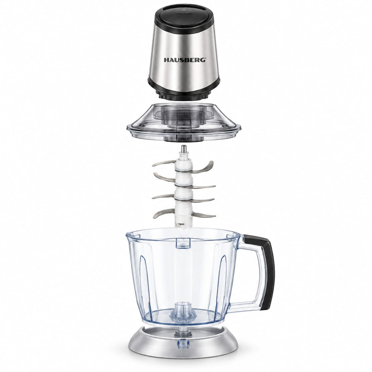 Tocator electric Hausberg HB-4508IN, 700 W, bol 2 litri, 8 lame inox