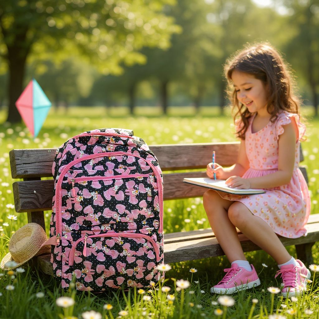 🌸 Rucsac Copii Roz cu Model Jucăuș – Ideal pentru Școală și Excursii