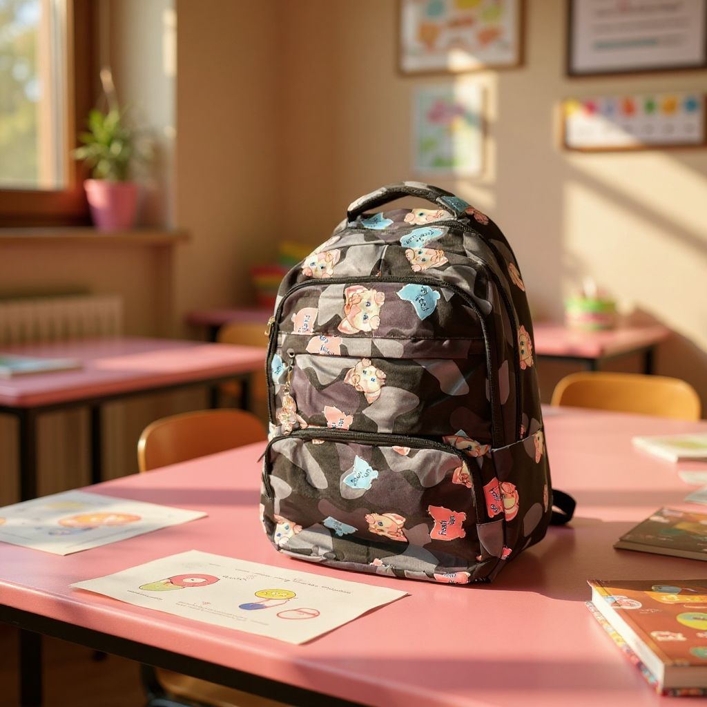 🎒 Rucsac Școlar cu Imprimeu Colorat – Practic, Rezistent și Atractiv