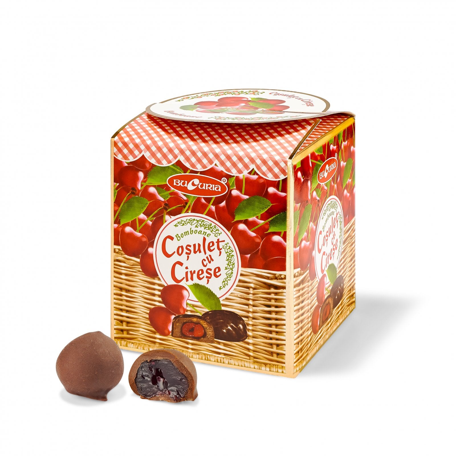 🍒✨ Bomboane Bucuria – Coșuleț cu Cireșe (200 g)