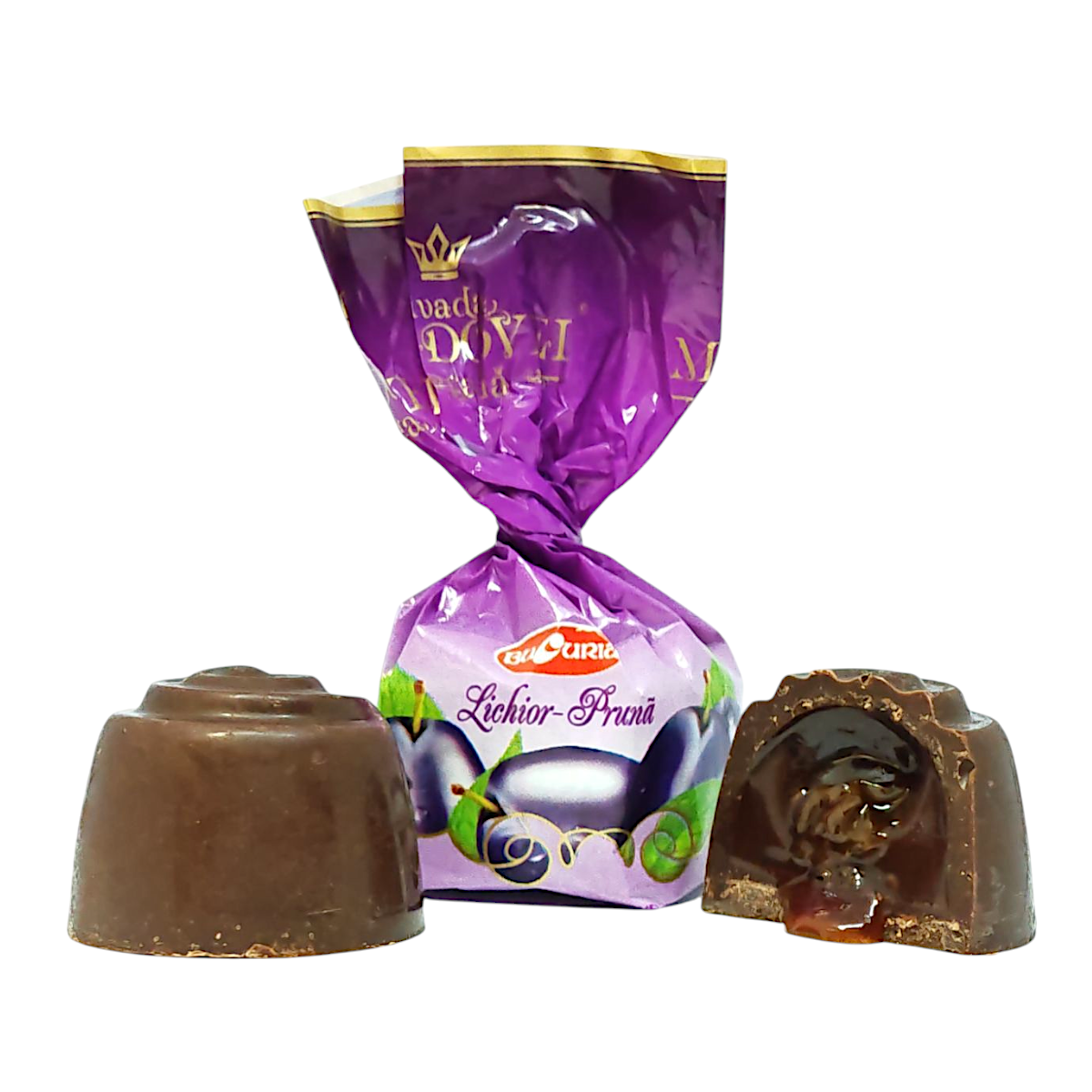 🍫💜 Bomboane Bucuria – Livada Moldovei Regală Prune (lichior), 165 g