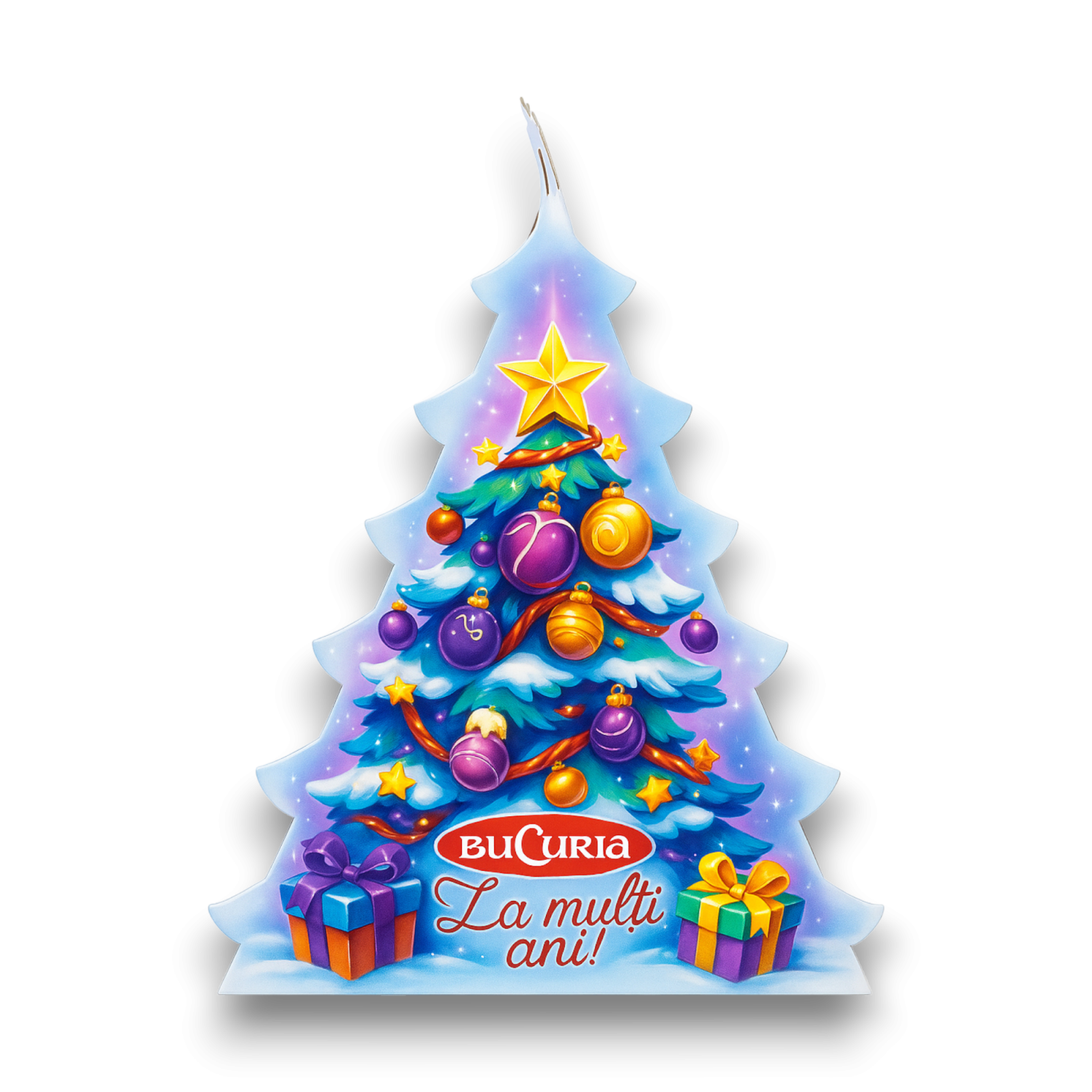 🎁 Cutie Cadou Bucuria Bradutul Magic – 300 g | Bomboane Asortate de Sărbători