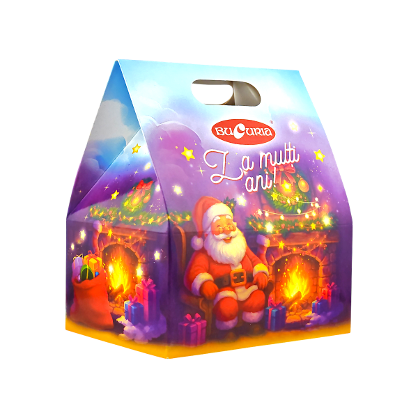 🎁 Cutie Cadou Bucuria Căsuța Bucuriei – 400 g | Bomboane Asortate de Sărbători