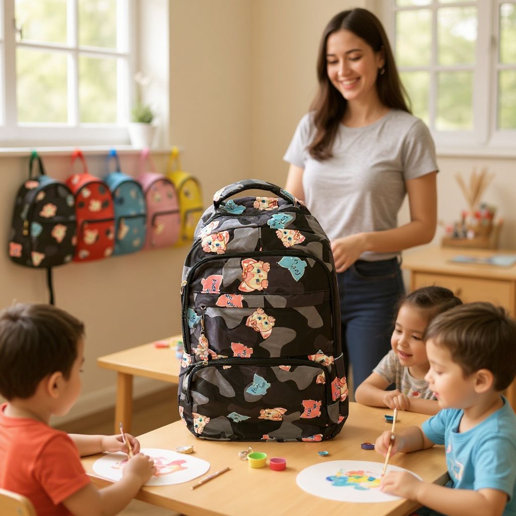 🎒 Rucsac Școlar cu Imprimeu Colorat – Practic, Rezistent și Atractiv