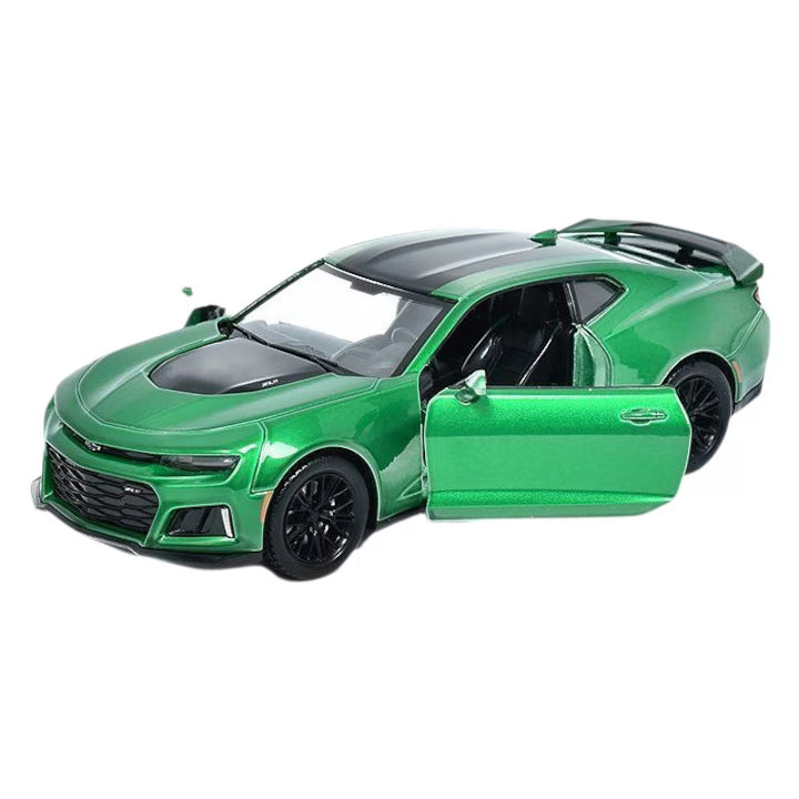 🚗 Mașinuță Metalică Chevrolet Camaro – Verde Smarald – Scara 1:32 – Uși Funcționale & Pull-Back