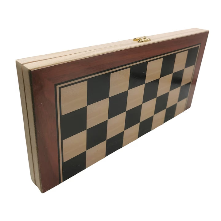 ♟️ Set Șah Complet din Lemn – Tabla 39 × 39 cm + Piese – Pliabil, Elegant, Ideal pentru Cadou