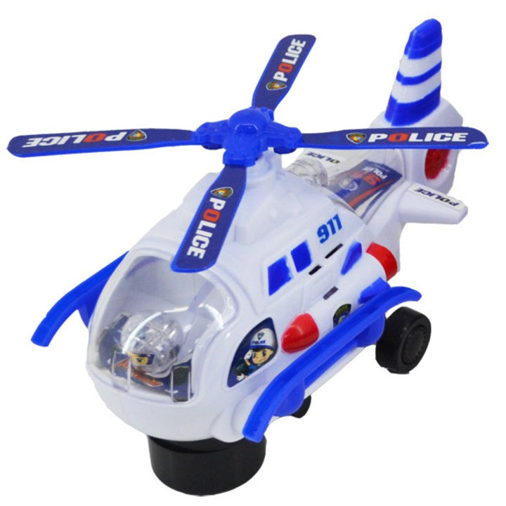 🚁 Elicopter Poliție cu Lumini & Sunete – Jucărie Interactivă pentru Copii (Alb/Albastru)
