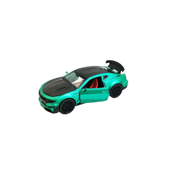 🚗 Mașinuță Metalică Chevrolet Camaro – Verde Smarald – Scara 1:32 – Uși Funcționale & Pull-Back