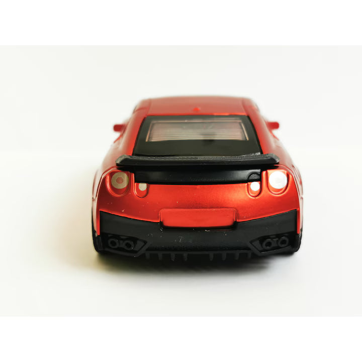 🚗✨ Mașinuță Nissan GT-R 1:36 – Uși, Capotă și Portbagaj Mobile, Lumini & Sunete – Roșu