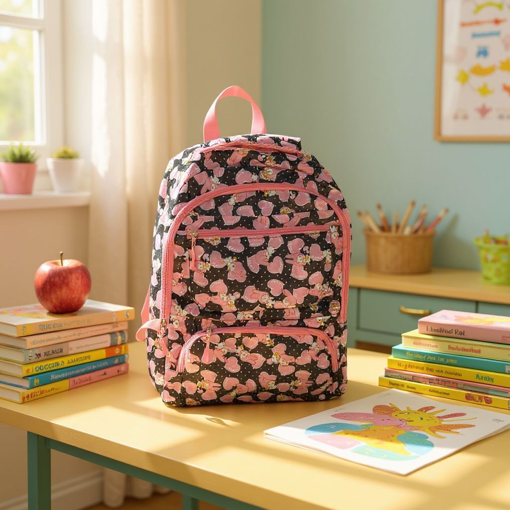 🌸 Rucsac Copii Roz cu Model Jucăuș – Ideal pentru Școală și Excursii