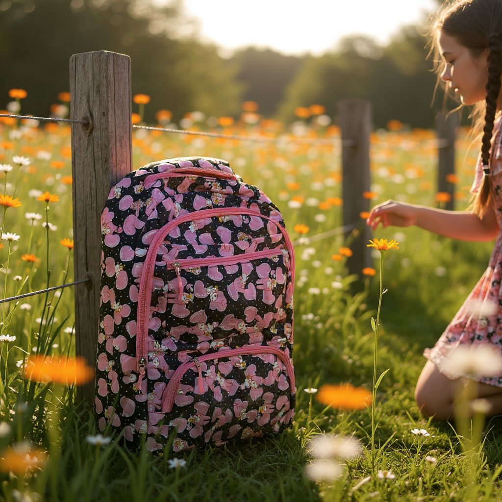 🌸 Rucsac Copii Roz cu Model Jucăuș – Ideal pentru Școală și Excursii